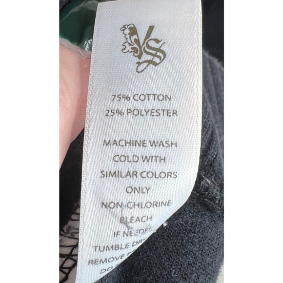 Plush & Lush Sweater Womens Small Black Full Zip Hooded Casual Cottage Active - Picture 7 of 8